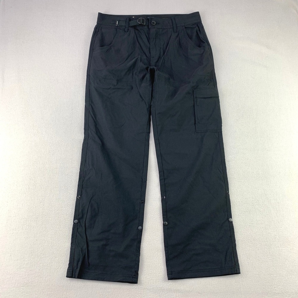 prAna Stretch Zion Pant II Mens 31x30 Black Belted Cargo Splash Roll Performance